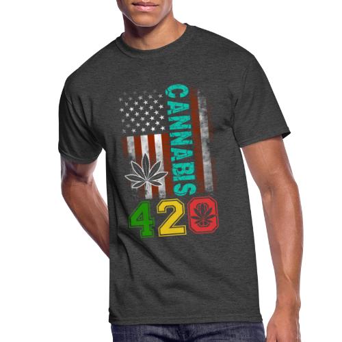 Amusing 420 American Herb Weed Marijuana Design - Men's 50/50 T-Shirt