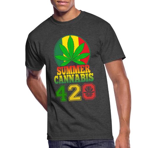 Enjoyable 420 Summer Smoker Weed Marijuana Design - Men's 50/50 T-Shirt