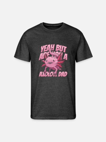 Axolotl Salamander Dad - Men's 50/50 T-Shirt - heather black