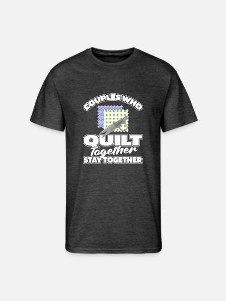 Quilting Couple - Men's 50/50 T-Shirt - heather black