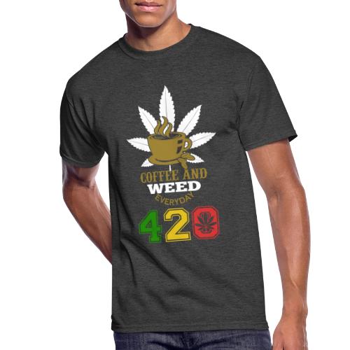 2024 420 Coffee & Smoke Weed Marijuana Design - Men's 50/50 T-Shirt