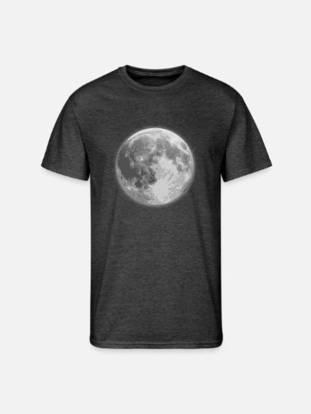 Lune - T-shirt 50/50 pour hommes - noir chiné