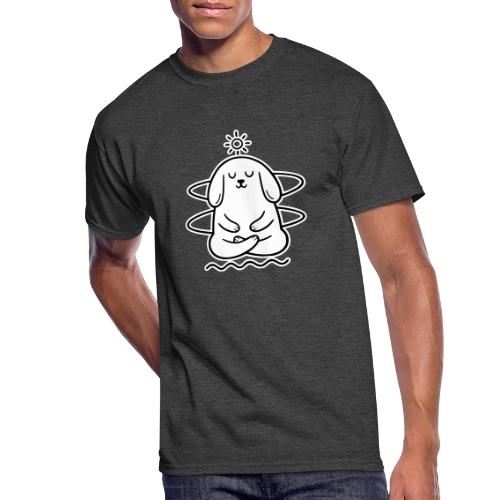 Cute Meditating Bunny Zen Yoga Animal - Men's 50/50 T-Shirt