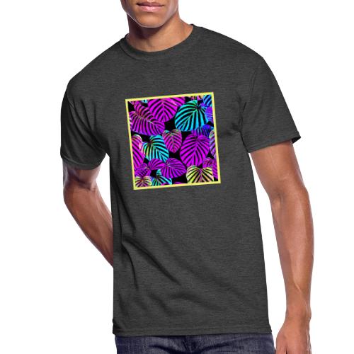 NeonLeaf Harmony Vibrant Pattern - Men's 50/50 T-Shirt