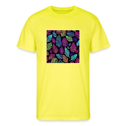 Luminous Foliage Tapestry: Neon Leaves Symphony - Men's 50/50 T-Shirt