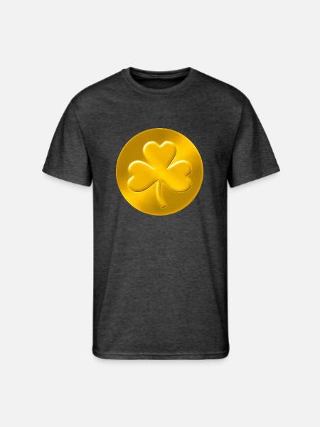 Lucky Shamrock Coin - Men's 50/50 T-Shirt - heather black