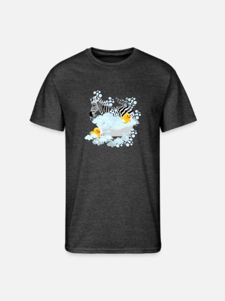 zebra, bubbles and rubber duckies - Men's 50/50 T-Shirt - heather black