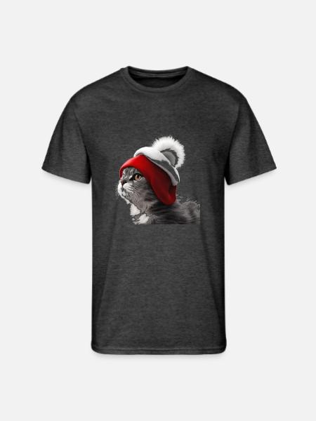 cat and hat - Men's 50/50 T-Shirt - heather black