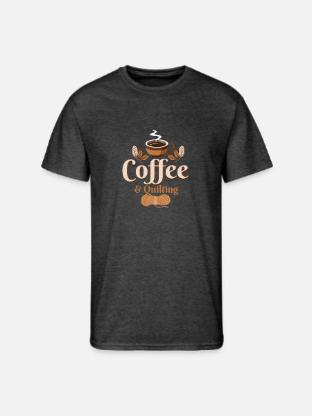 Coffee & Quilting Quilter Sewing - Men's 50/50 T-Shirt - heather black
