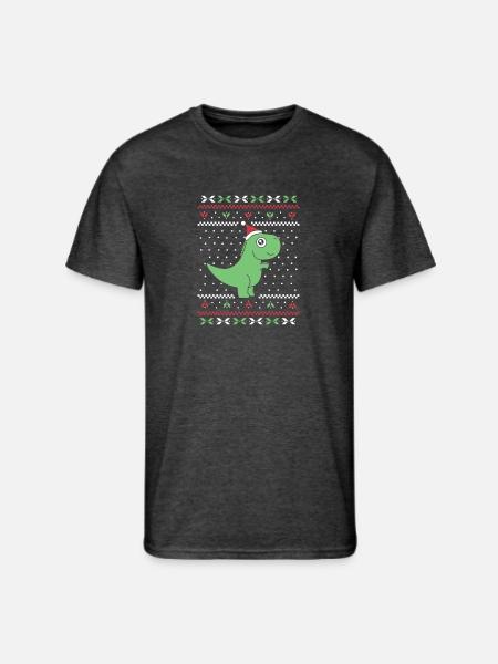 Prehistoric Holiday Roar - Men's 50/50 T-Shirt - heather black