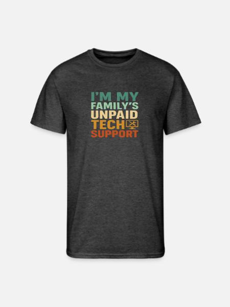 Unpaid Tech Support Family - Men's 50/50 T-Shirt - heather black