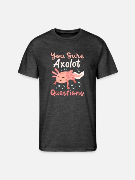 Axolotl Mexican Salamander Kawaii - Men's 50/50 T-Shirt - heather black
