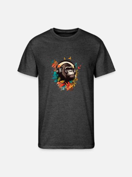 Gorilla DJ Jungle - Men's 50/50 T-Shirt - heather black