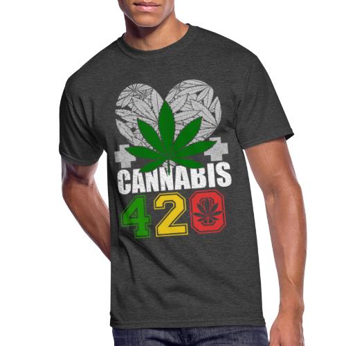 Clever 420 Smoker World Weed Marijuana Design - Men's 50/50 T-Shirt