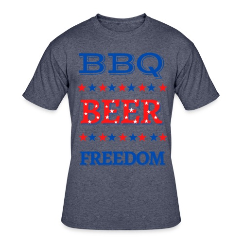 BBQ BEER FREEDOM - Men's 50/50 T-Shirt