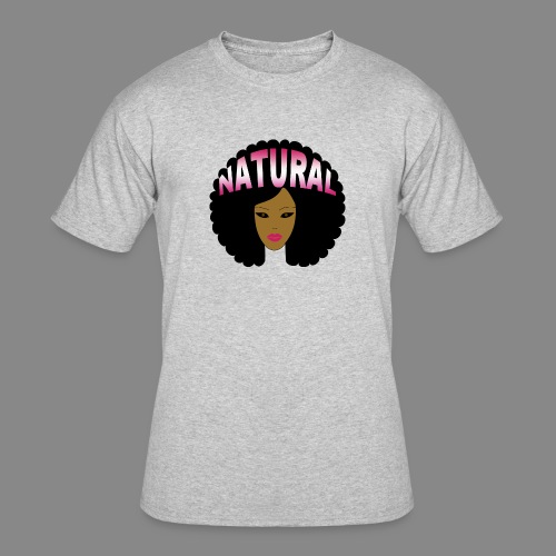 Natural Afro (Pink) - Men's 50/50 T-Shirt