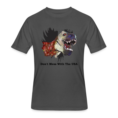 T-rex Mascot Don't Mess with the USA - Men's 50/50 T-Shirt