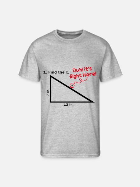Find The X Duh! It's Right Here! Funny Math Quotes - Men's 50/50 T-Shirt - heather gray