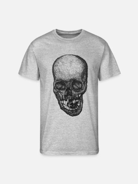 Gothic Skull Lace Portrait - Men's 50/50 T-Shirt - heather gray