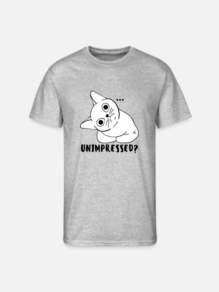 Unimpressed Funny Angry Cat - Men's 50/50 T-Shirt - heather gray