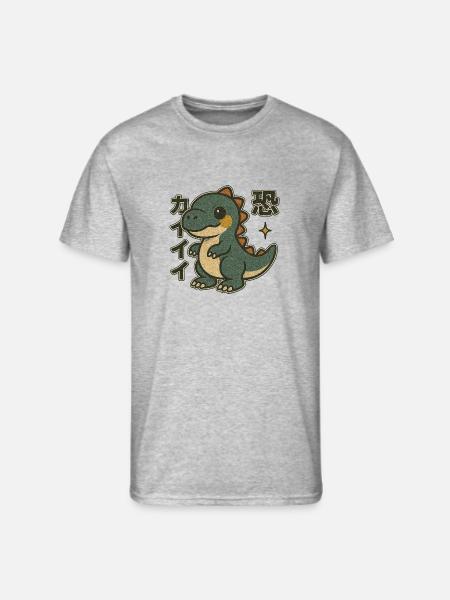 Adorable Dino Japanese - Men's 50/50 T-Shirt - heather gray