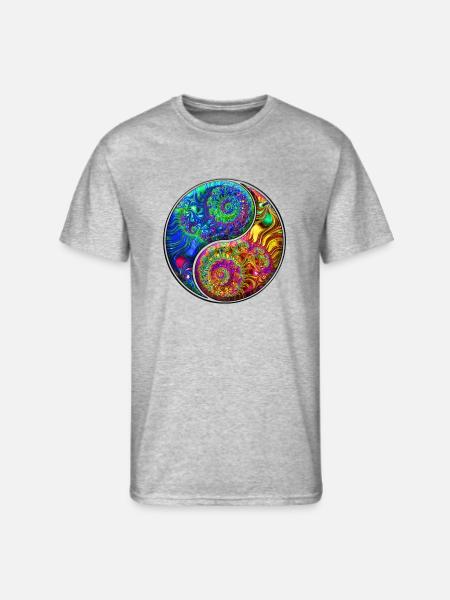 Fractal Yin Yang Yoga - Men's 50/50 T-Shirt - heather gray