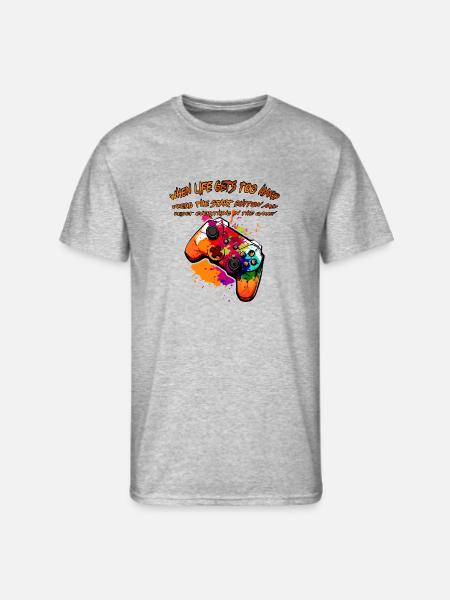 Press Start, Restart Life - Men's 50/50 T-Shirt - heather gray