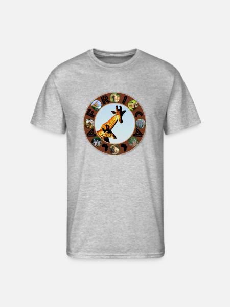 blue sky giraffe africa circle - Men's 50/50 T-Shirt - heather gray
