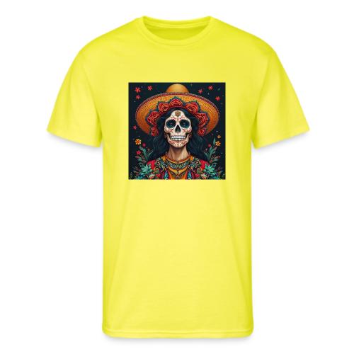 Charra Skull Art | Traditional Mexican Design - Men's 50/50 T-Shirt