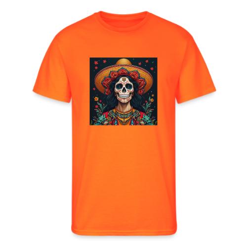 Charra Skull Art | Traditional Mexican Design - Men's 50/50 T-Shirt