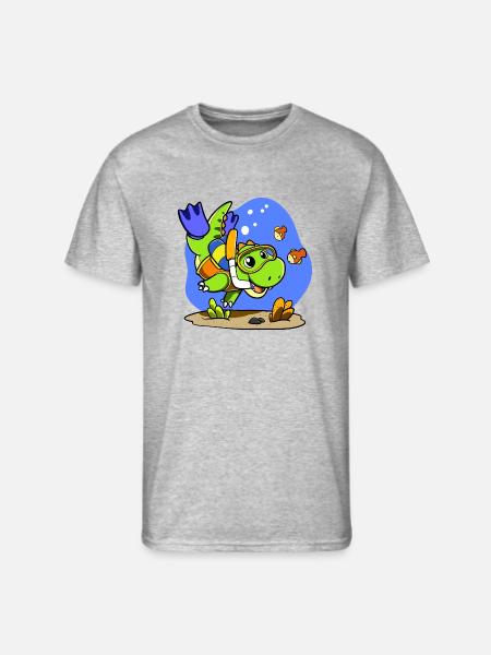 Scuba Dino - Men's 50/50 T-Shirt - heather gray