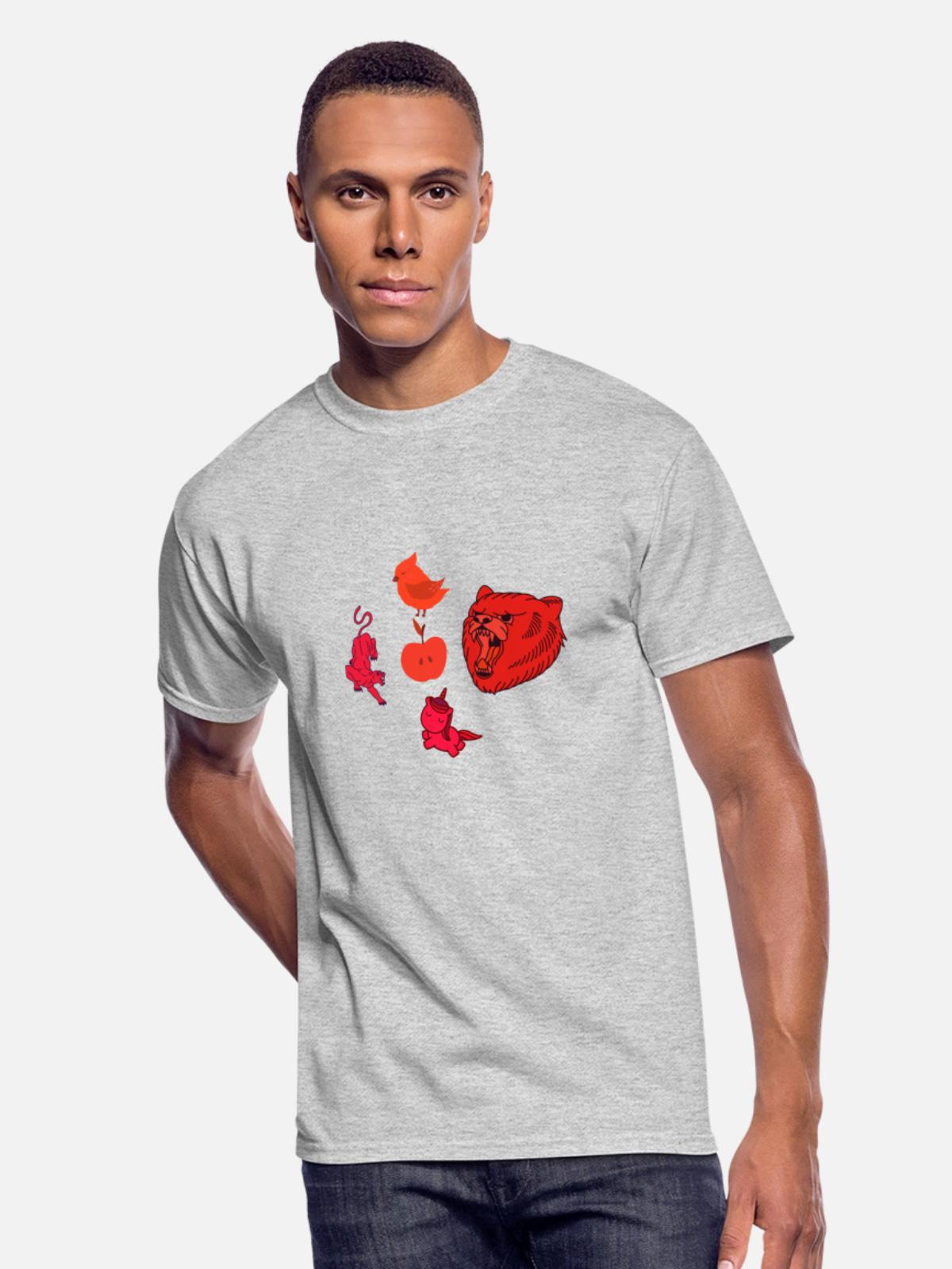 LOVELY - Men's 50/50 T-Shirt - heather gray - Front - Jackson (183cm)