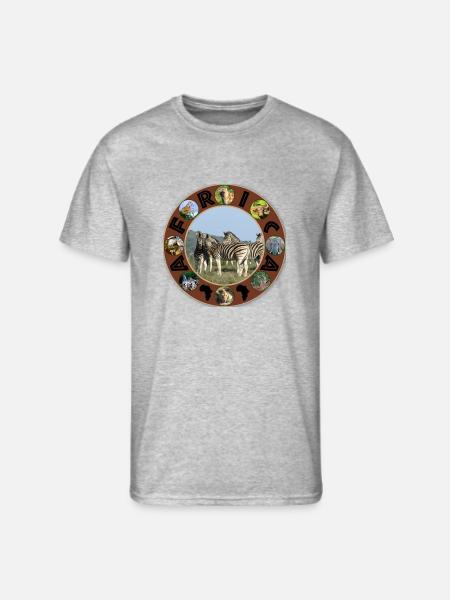 blue sky zebra africa circle - Men's 50/50 T-Shirt - heather gray