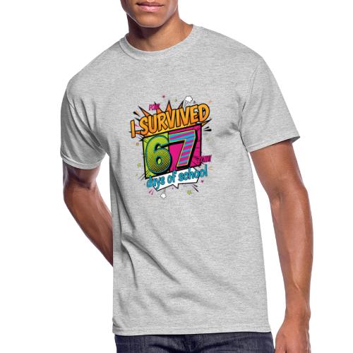 I Survived 67 Days of School T-Shirt – Funny Teach - Men's 50/50 T-Shirt
