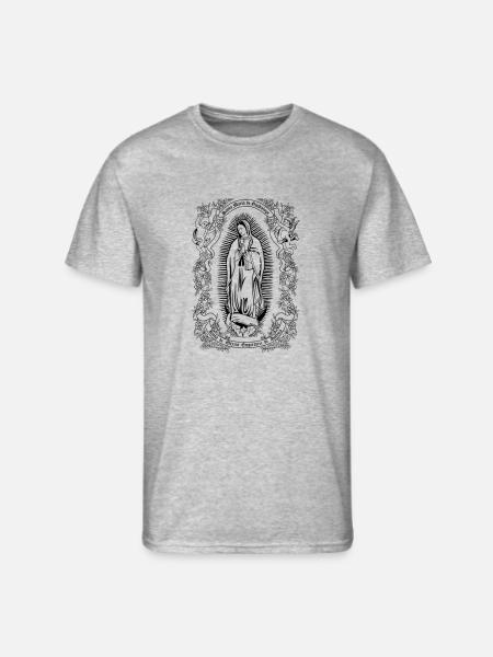 Notre-Dame de Guadalupe Vierge Marie Christian Gift - T-shirt 50/50 pour hommes - gris chiné