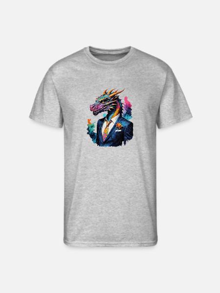 Dragon in suit - Men's 50/50 T-Shirt - heather gray