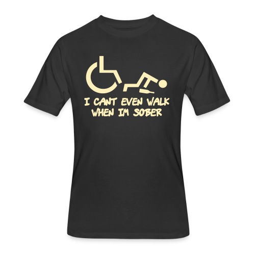 Drunk wheelchair humor, wheelchair fun, wheelchair - Men's 50/50 T-Shirt