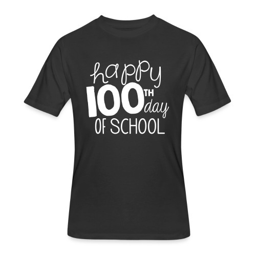 Happy 100th Day of School Chalk Teacher T-Shirt - Men's 50/50 T-Shirt