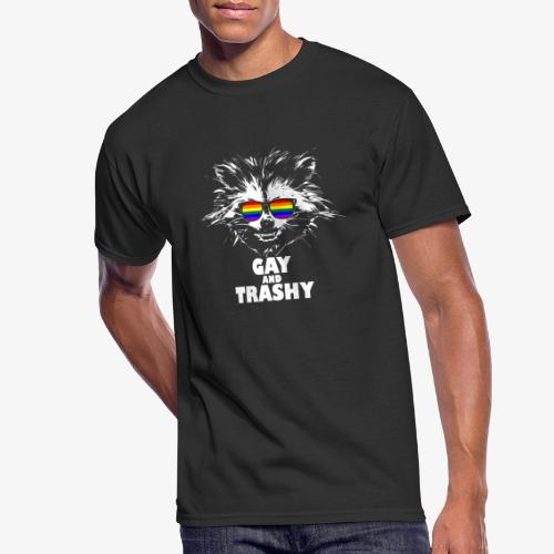 Gay and Trashy Raccoon Sunglasses LGBTQ Pride - Men's 50/50 T-Shirt