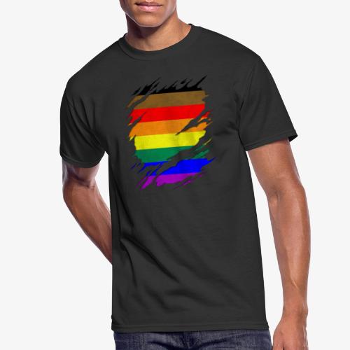 Philly LGBTQ Gay Pride Flag Ripped Reveal - Men's 50/50 T-Shirt
