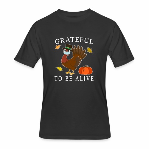 Grateful to be Alive, Pilgrim Turkey Mask Pumpkin. - Men's 50/50 T-Shirt