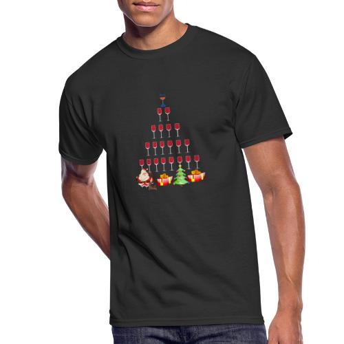 Wine glass decor Christmas Tree Xmas Ornament tee - Men's 50/50 T-Shirt
