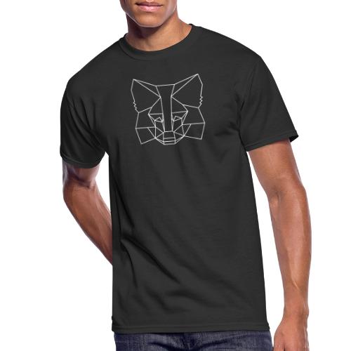 MetaMask Fox Outline - White - Men's 50/50 T-Shirt