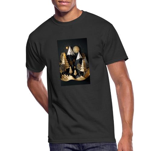Gold and Black Wonderland - Whimsical Wintertime - Men's 50/50 T-Shirt