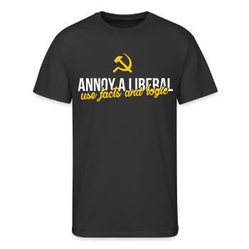 Anti Liberals - Annoy a liberal - use facts and lo - Men's 50/50 T-Shirt - black - Front - Jackson (183cm)