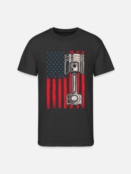 Piston American Flag - Men's 50/50 T-Shirt - black