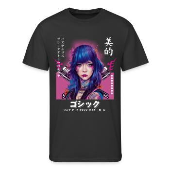 Japanese Motorcycle Biker Tattoo Vaporwave Aesthet - Men's 50/50 T-Shirt - black - Front - Jackson (183cm)