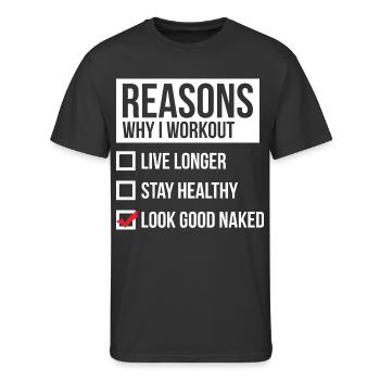 Reasons Why I Workout - Look Good Naked - Men's 50/50 T-Shirt - black - Front - Jackson (183cm)