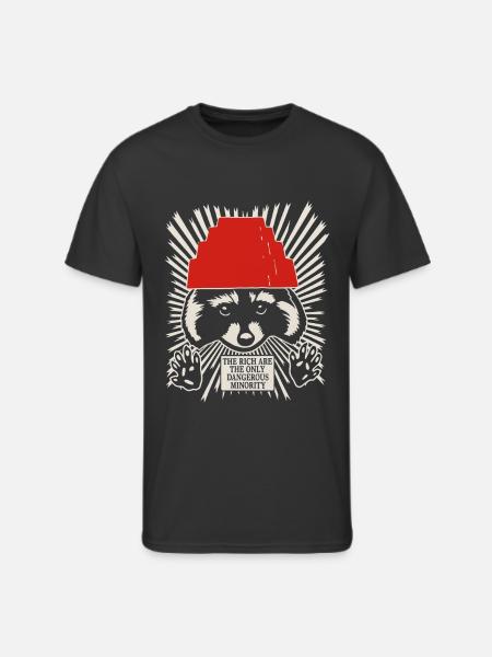 Raccoon DEVO Hat Poster – Bold Political Art Print - Men's 50/50 T-Shirt - black