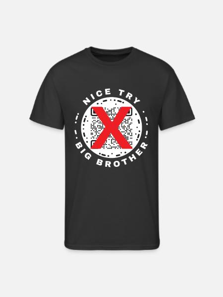 Nice Try Big Brother Privacy QR Code Design - Men's 50/50 T-Shirt - black